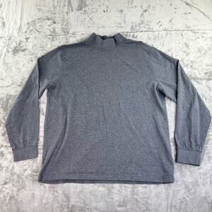 L.L. Bean Long Sleeve Mock Neck Shirt Mens Size LT Gray 100% Cotton